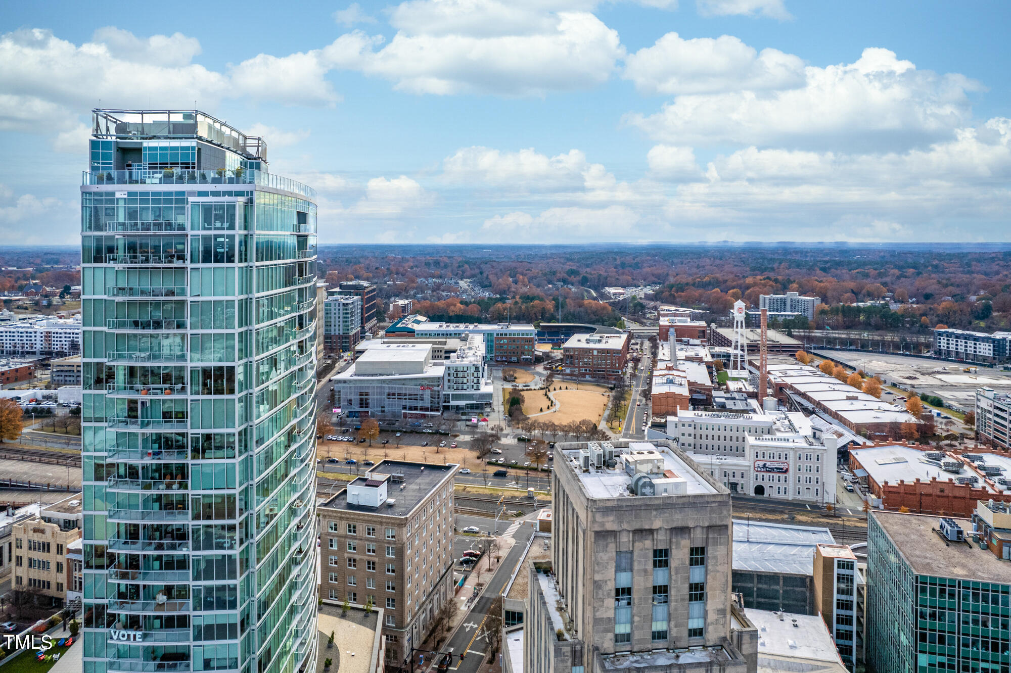 110 Corcoran Street, Unit 2301 Durham, NC 27701 - Photo 64 of 66 a view of a city with tall buildings
