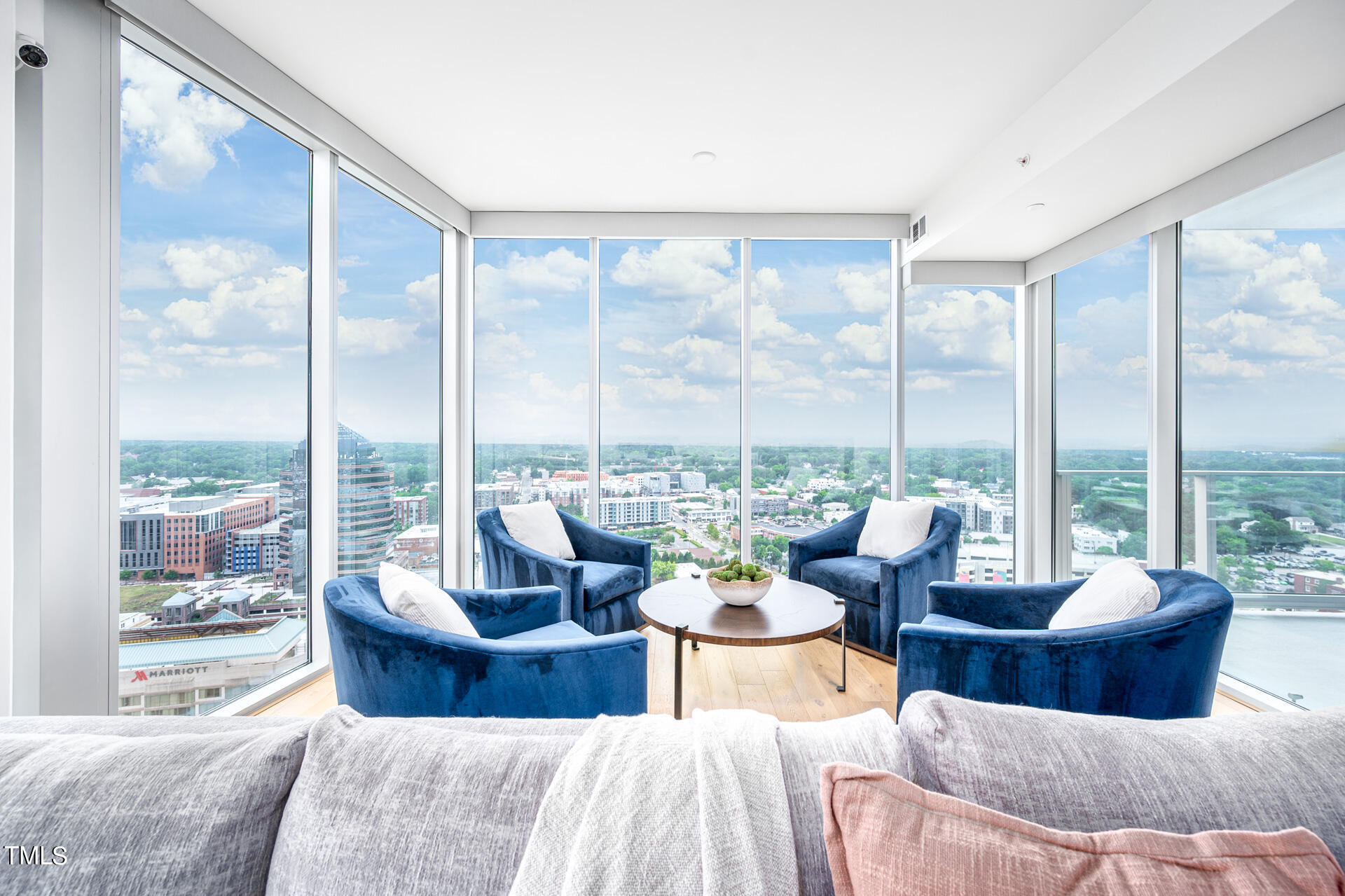 110 Corcoran Street, Unit 2301 Durham, NC 27701 - Photo 7 of 66 a living room with furniture and a large window