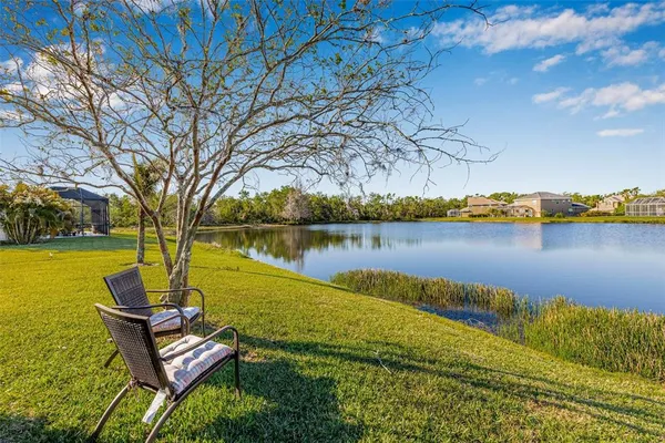 a view of a lake with a trees
