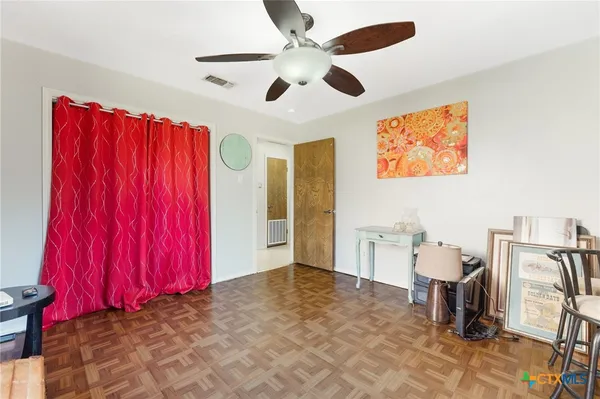 a view of a room with music instruments