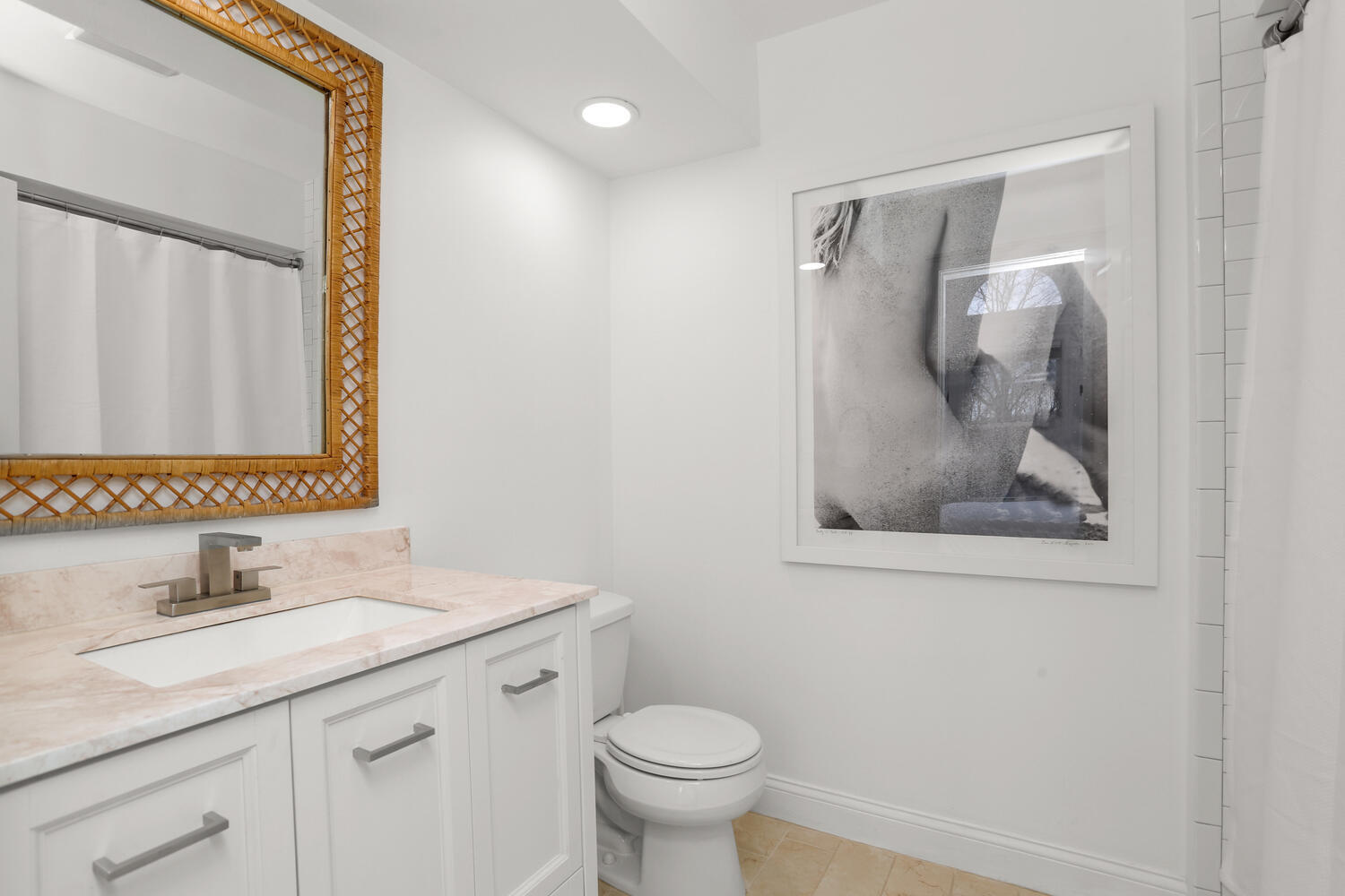 3 Pine Brook Lane Darien, CT 06820 - Photo 20 of 26 a bathroom with a granite countertop sink toilet and mirror
