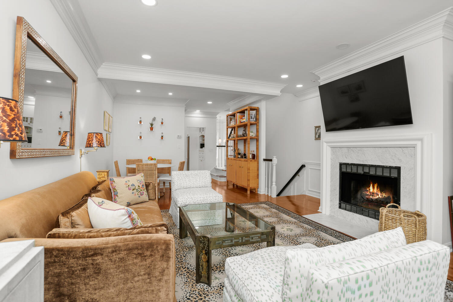 3 Pine Brook Lane Darien, CT 06820 - Photo 5 of 26 a living room with furniture fireplace and flat screen tv