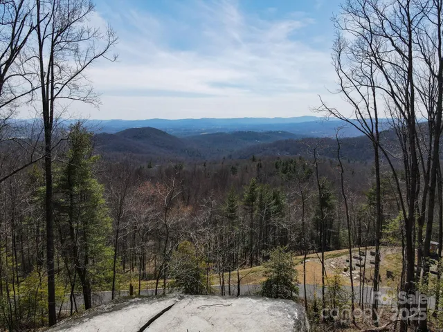 a view of a backyard of a house with a mountain