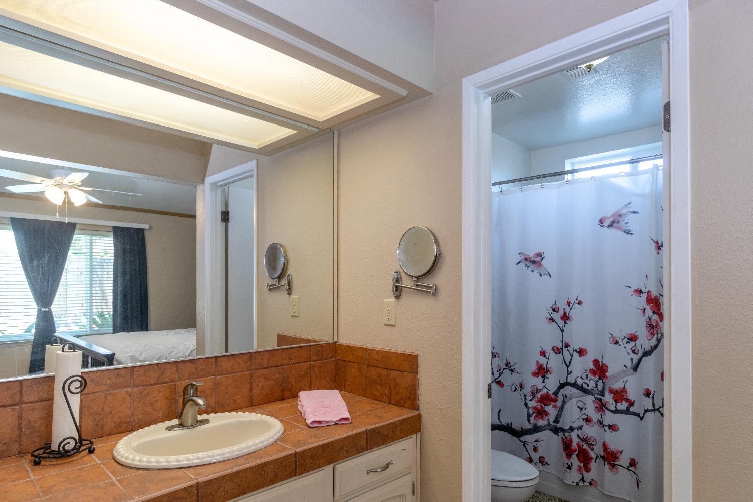 1955 Alamos Avenue Clovis, CA 93611 - Photo 16 of 28 a bathroom with a sink and a mirror