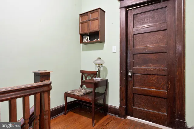 a bedroom with a bed and furniture