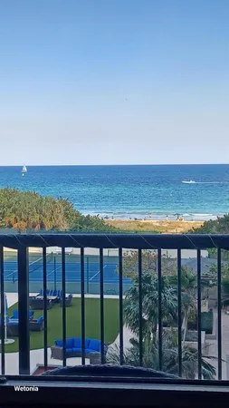 a view of an ocean and beach