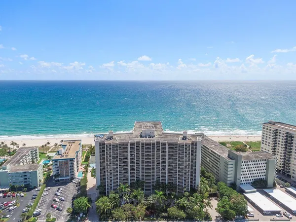 a view of a city and ocean