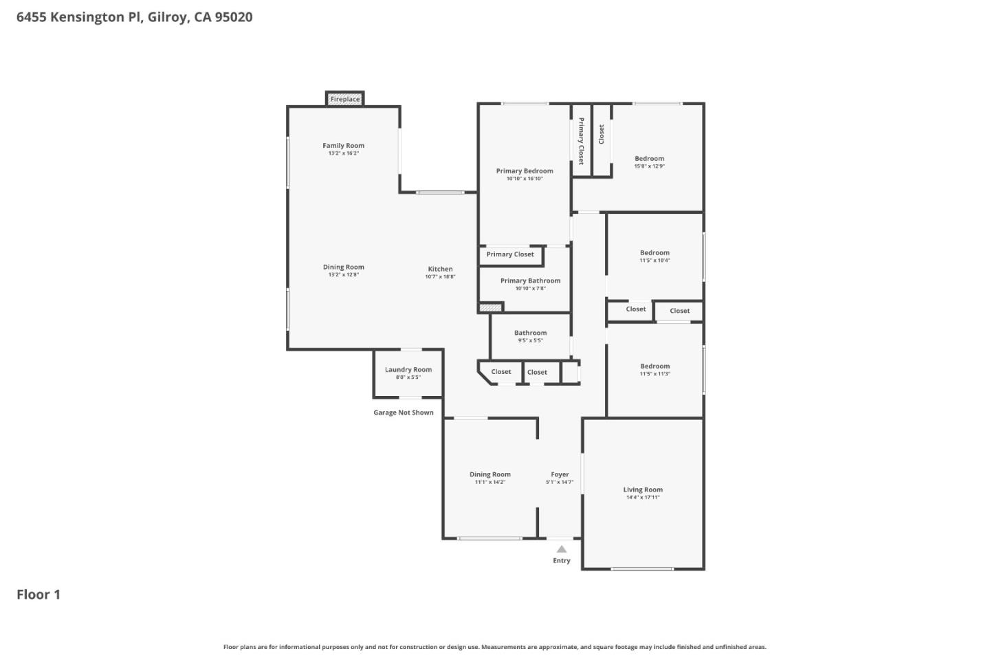 6455 Kensington Place Gilroy, CA 95020 - Photo 32 of 32 a picture of a floor plan