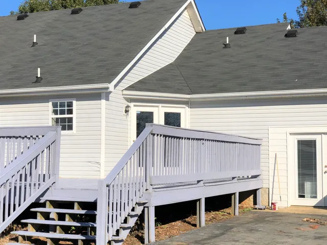 a view of balcony with deck