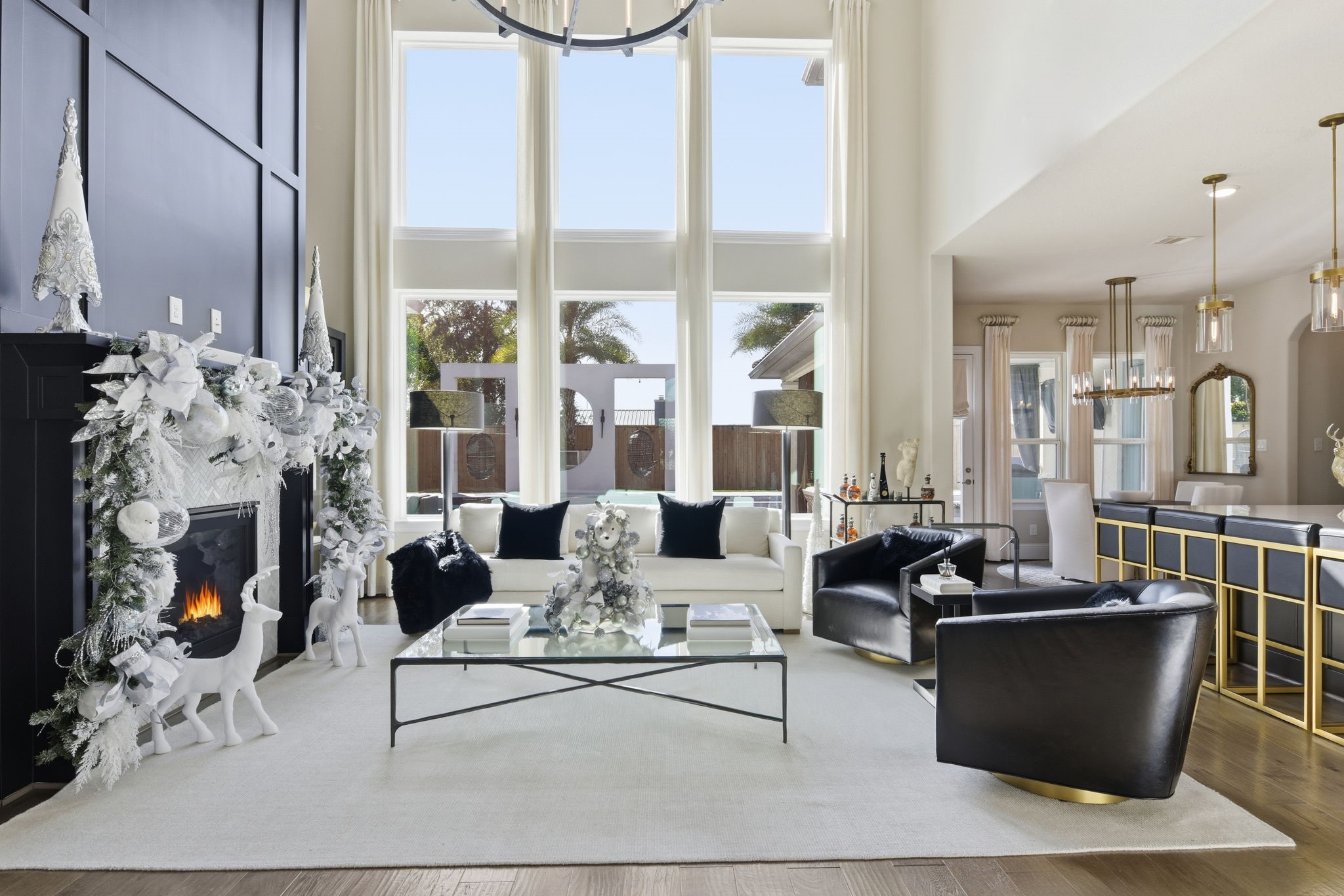 5811 Stratton Woods Dr Spring Spring, TX 77389 - Photo 11 of 38 a living room with furniture large window and a fireplace