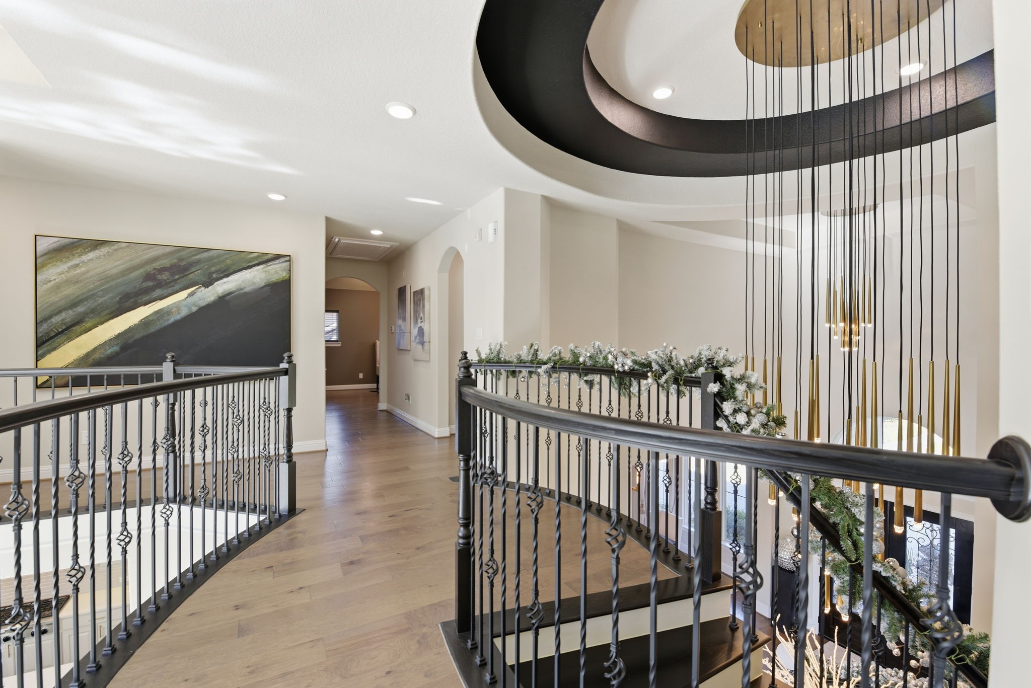 5811 Stratton Woods Dr Spring Spring, TX 77389 - Photo 15 of 38 a view of staircase with black and white walls