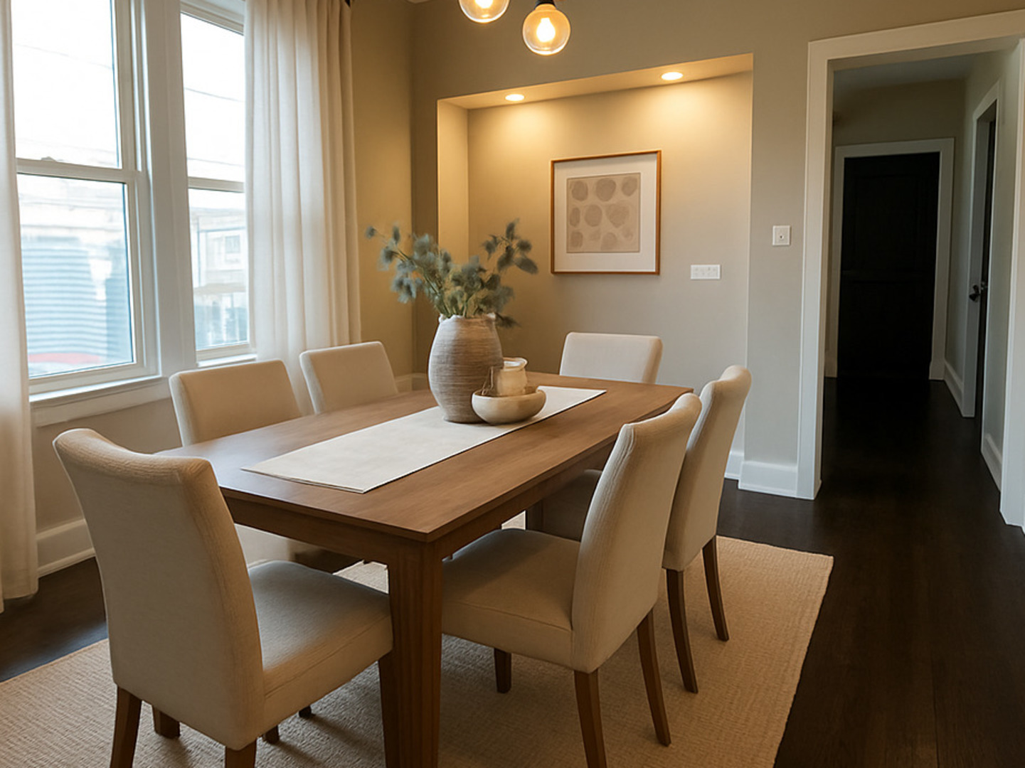 4956 West Erie Street, Unit 1 Chicago, IL 60644 - Photo 4 of 25 a view of a dining room with furniture and wooden floor