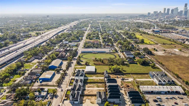 an aerial view of multiple houses
