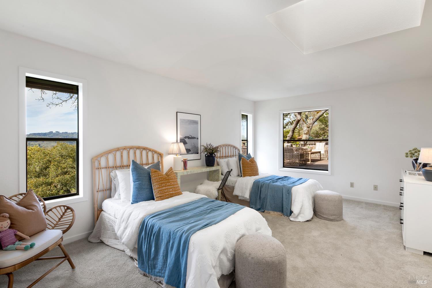 3460 Warm Springs Road Glen Ellen, CA 95442 - Photo 25 of 40 a bedroom with two beds and a large window
