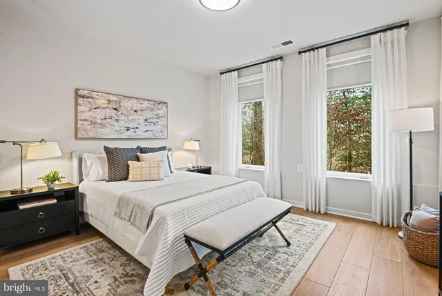 a view of a building with sitting area