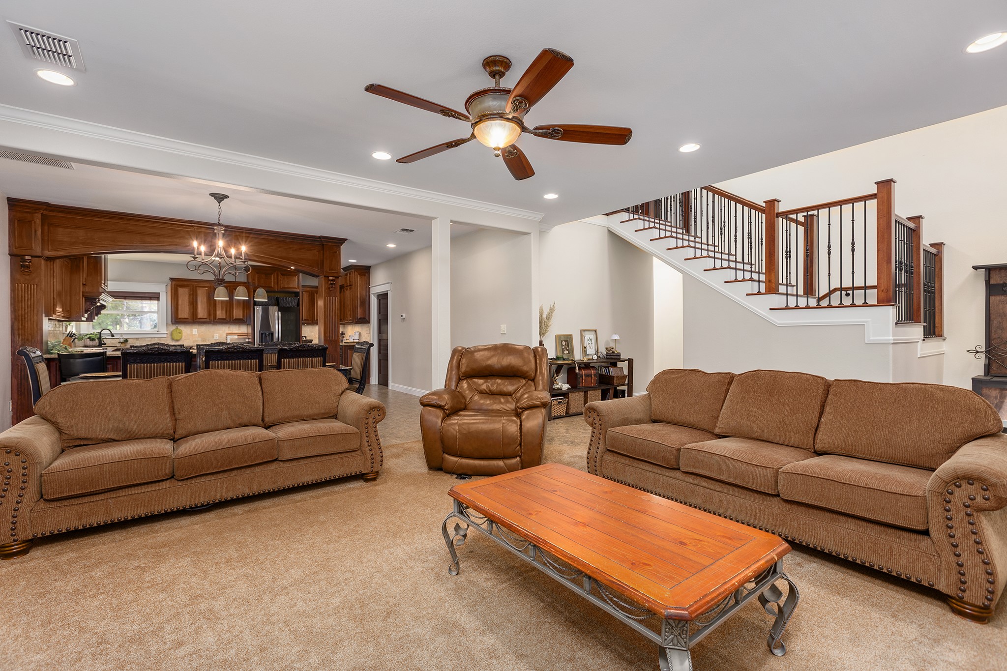 5848 Fm 1751 Bronson, TX 75930 - Photo 12 of 50 a living room with furniture a ceiling fan and a rug
