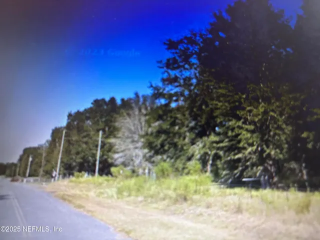 a view of a yard in a yard