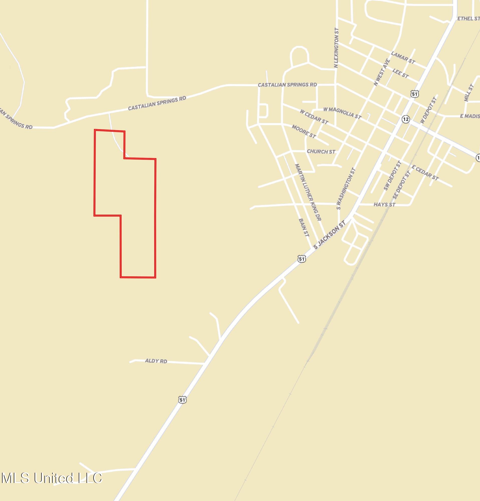 8474 Castalian Springs Road Durant, MS 39063 - Photo 54 of 55 Holmes 69.75 Street Map