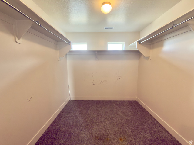 1823 South Longview Road Santaquin, UT 84655 - Photo 52 of 69 Walk-in closet featuring built-in shelving, hanging rods, and carpet flooring