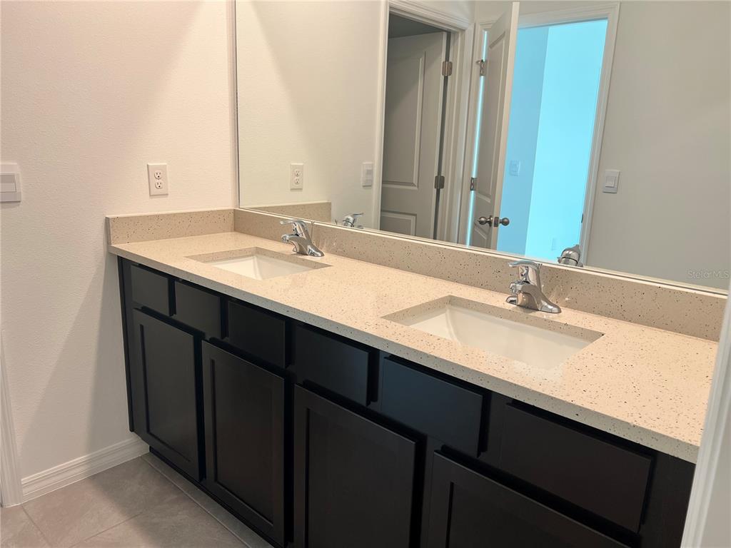 137 Mangrove Shade Circle Apollo Beach, FL 33572 - Photo 29 of 31 a bathroom with a double vanity sink and a mirror