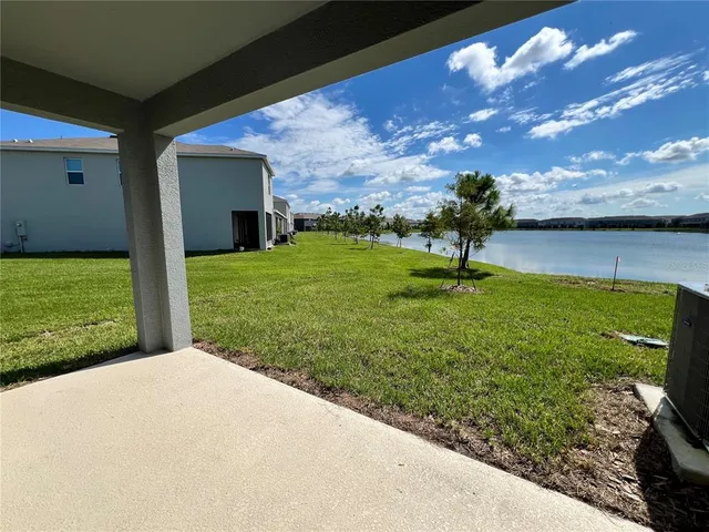 a view of a garden from a patio