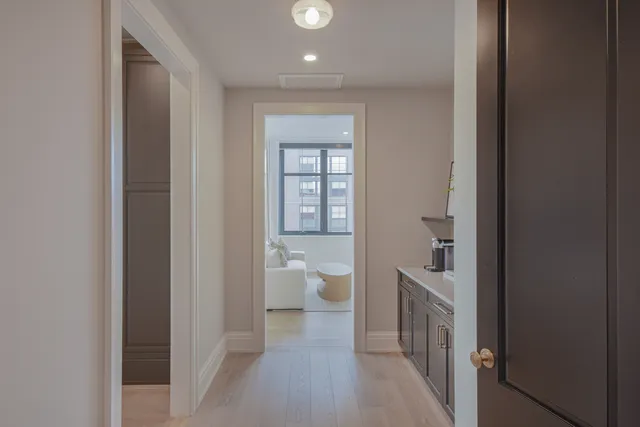 a view of a bathroom from a room