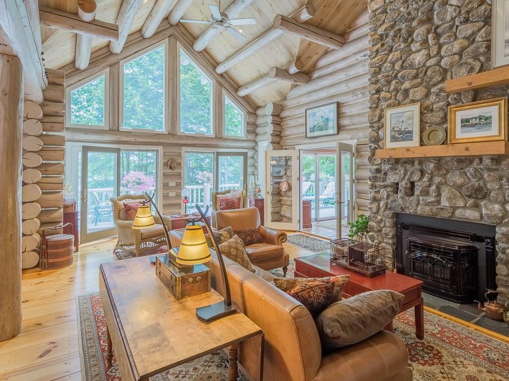 173 Malcolm Road Bridgton, ME 04009 - Photo 6 of 35 Soaring great room with a wall of...