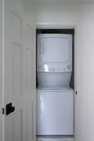 a close view of washer and dryer