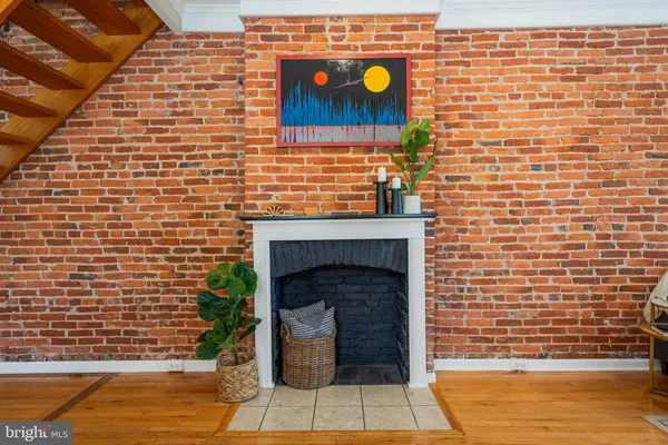 a brick building with a door