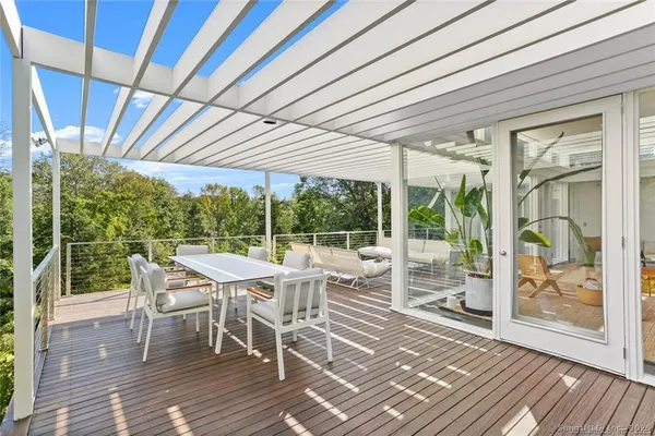 a outdoor space with furniture