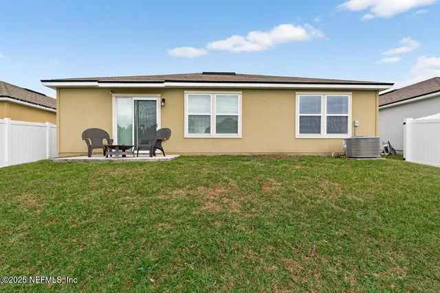 a view of a garden with a slide