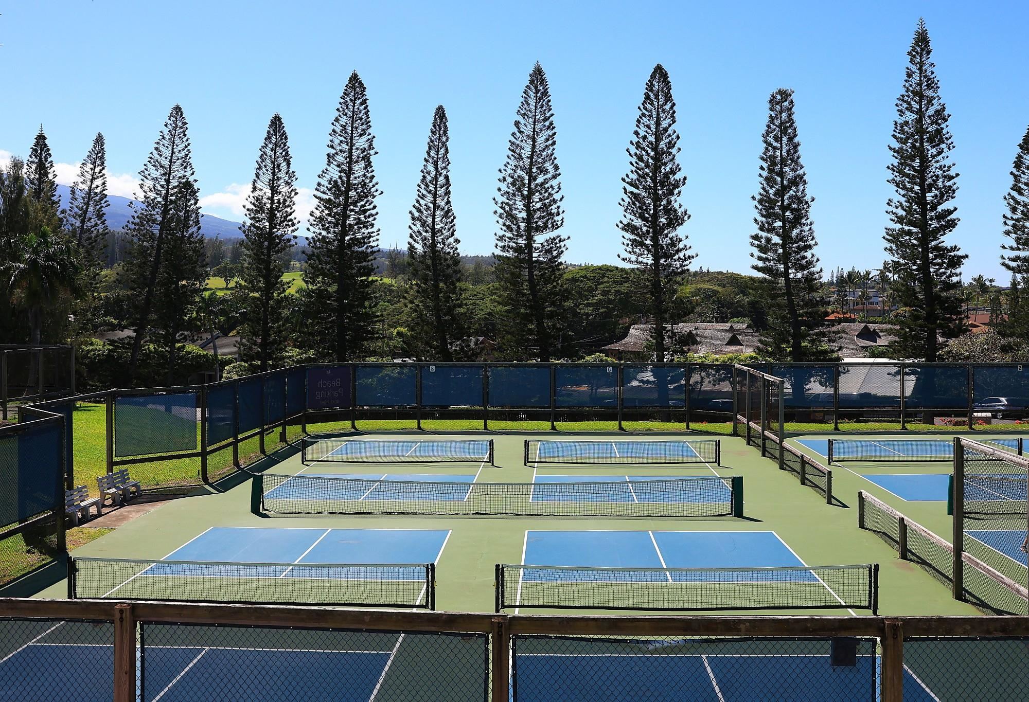 1 Ritz Carlton Drive, Unit 1502 Lahaina, HI 96761 - Photo 45 of 47 a view of a tennis ground with large trees