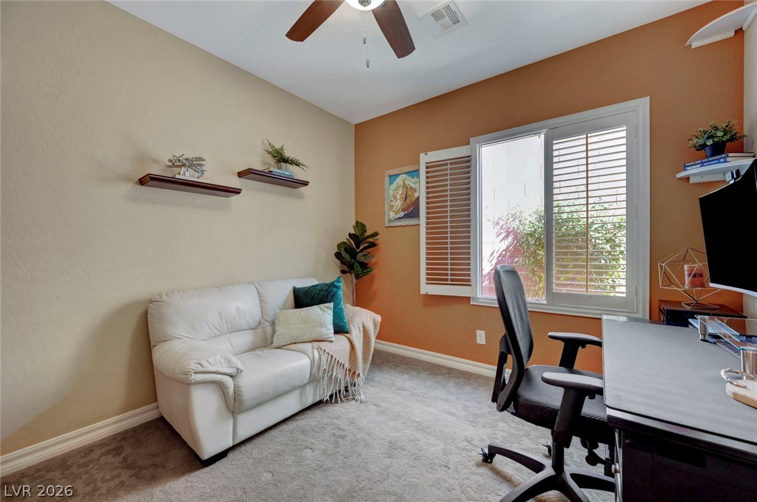 2700 Rue Montpellier Avenue Henderson, NV 89044 - Photo 27 of 39 Office with a ceiling fan and light colored carpet