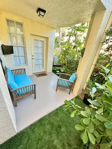 a view of outdoor space with seating