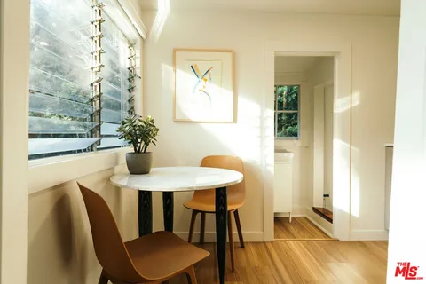 workspace with wooden floor