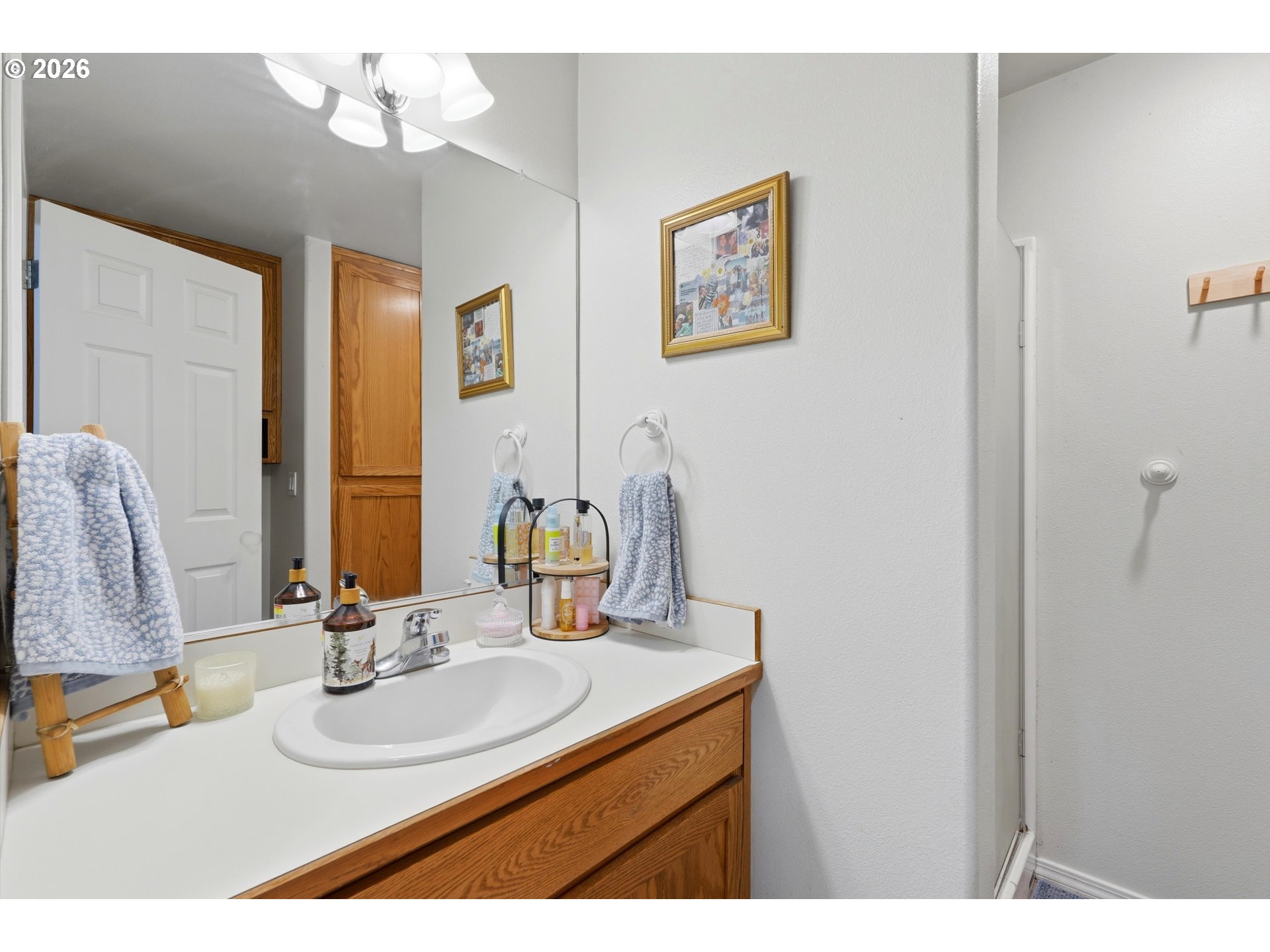 23032 Northeast Hagey Road Dundee, OR 97115 - Photo 17 of 42 a bathroom with a sink and a mirror
