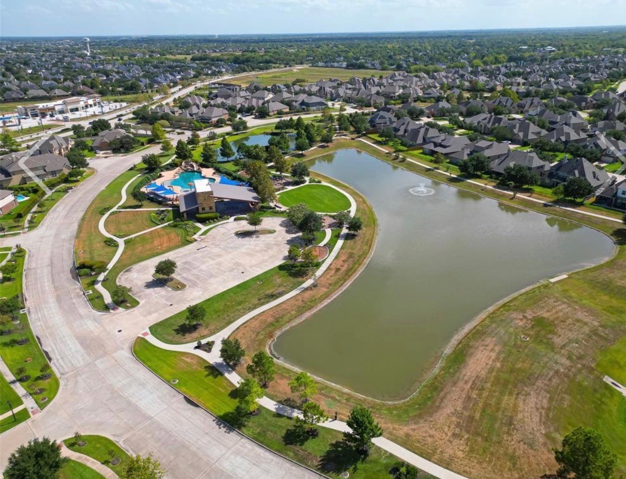 3313 Flagstone Drive Manvel, TX 77578 - Photo 36 of 39 an aerial view of a house with a swimming pool