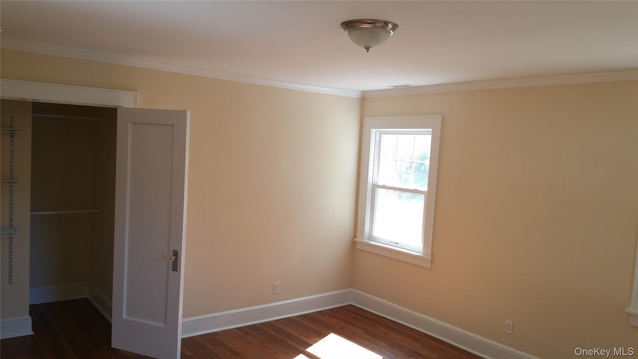 471 Webster Avenue New Rochelle, NY 10801 - Photo 20 of 22 Unfurnished bedroom featuring dark wood-type flooring and ornamental molding