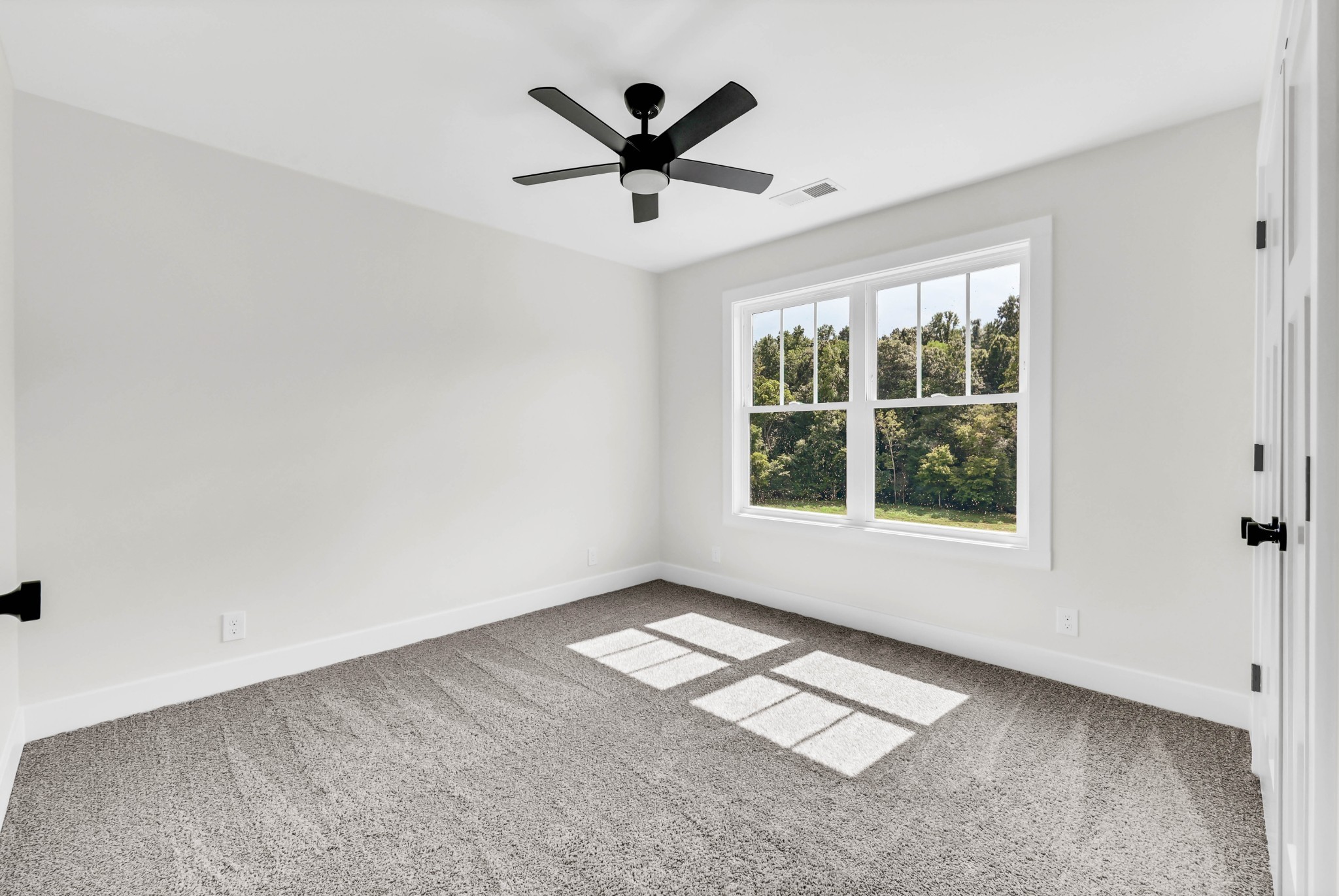 5590 Chambers Road Cumberland Furnace, TN 37051 - Photo 31 of 47 an empty room with windows and ceiling fan