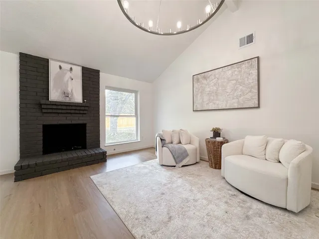 a living room with furniture