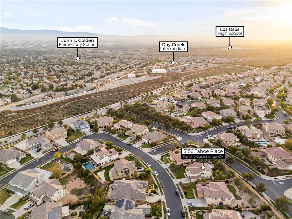5156 Tahoe Place Rancho Cucamonga, CA 91739 - Photo 43 of 49 an aerial view of residential house with parking space