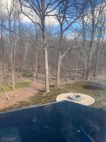 a view of a yard with a tree