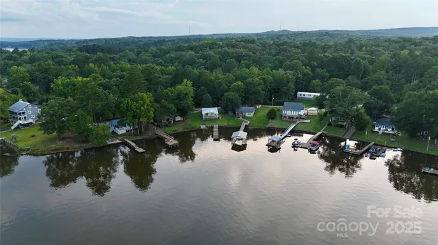 a view of a lake with a mountain in the back