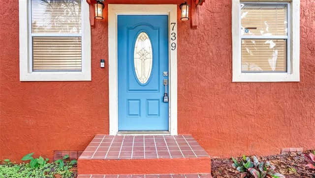 a front view of a house