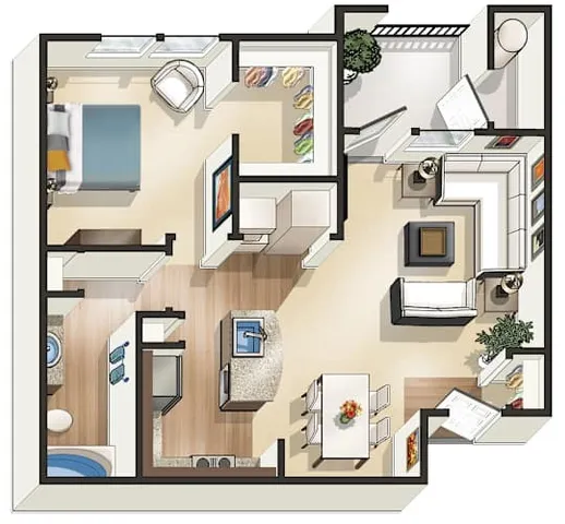 a view of living room with furniture and flat screen tv