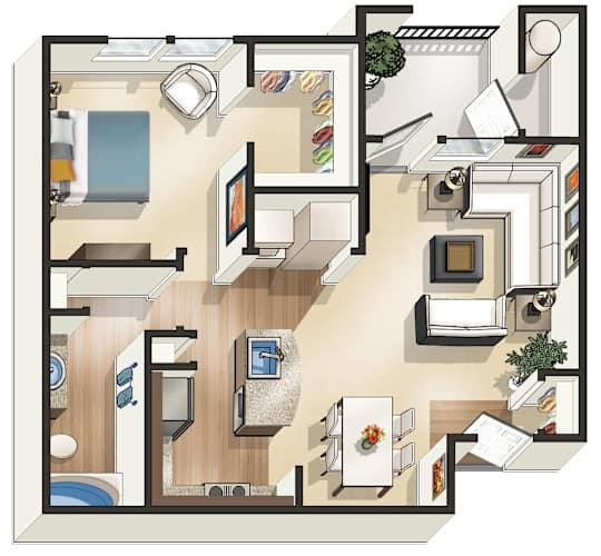 8800 South 1st Street, Unit 835 Austin, TX 78748 - Photo 3 of 20 a view of living room with furniture and flat screen tv