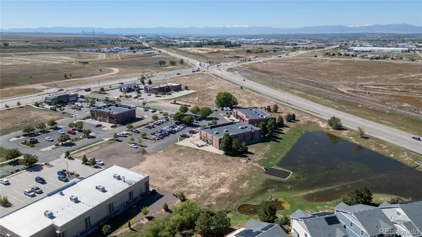 an aerial view of a city