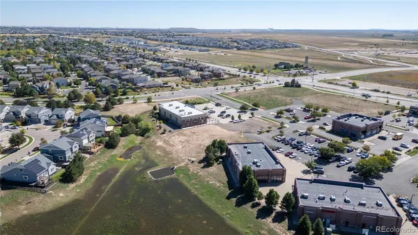 an aerial view of a city