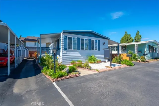 a view of a house with a patio