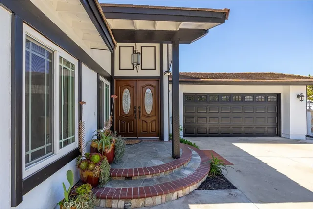 a front view of a house with entryway